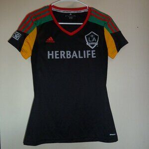 2013-2014 Adidas LA Los Angeles Galaxy Third Jersey Kit Original Black Women's S